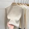 Semi-turtleneck Bottoming Shirt Women's Autumn and Winter Inner Twist Pearl Unique Chic Top Sweater Knitted Sweater Long Sleeve