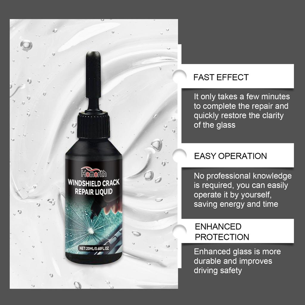 HOMONTH Car Windshield Windscreen Glass Repair Resin Kit Auto Vehicle Casement Fix Tool Car Windshield Cracked Repair Glue