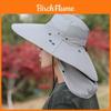 Summer Wide Brim Fisherman Hat With Breathable Polyester Sun Protection For Outdoor Activities