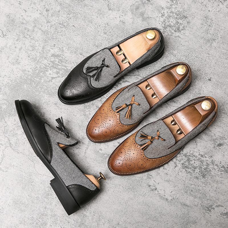 Men's Retro Casual Brogue Tassel Leather Shoes - Autumn Collection