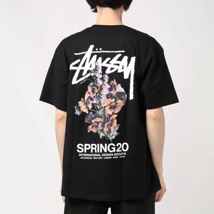 Stussy SS20 Letter Bouquet Print T-Shirt Unisex T-Shirts Black 1904565-BLK