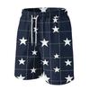 Men's Casual Drawstring Waist Shorts with Star and Wave Print Lightweight Summer Beach Shorts for Everyday Wear