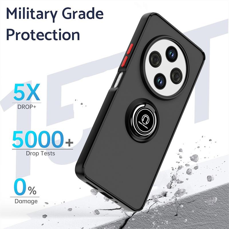 For Xiaomi Redmi 14C 4G Case Matte Translucent Armor Kickstand Phone Cover for Redmi14C 14 C Car Magnetic Ring Shockproof Funda