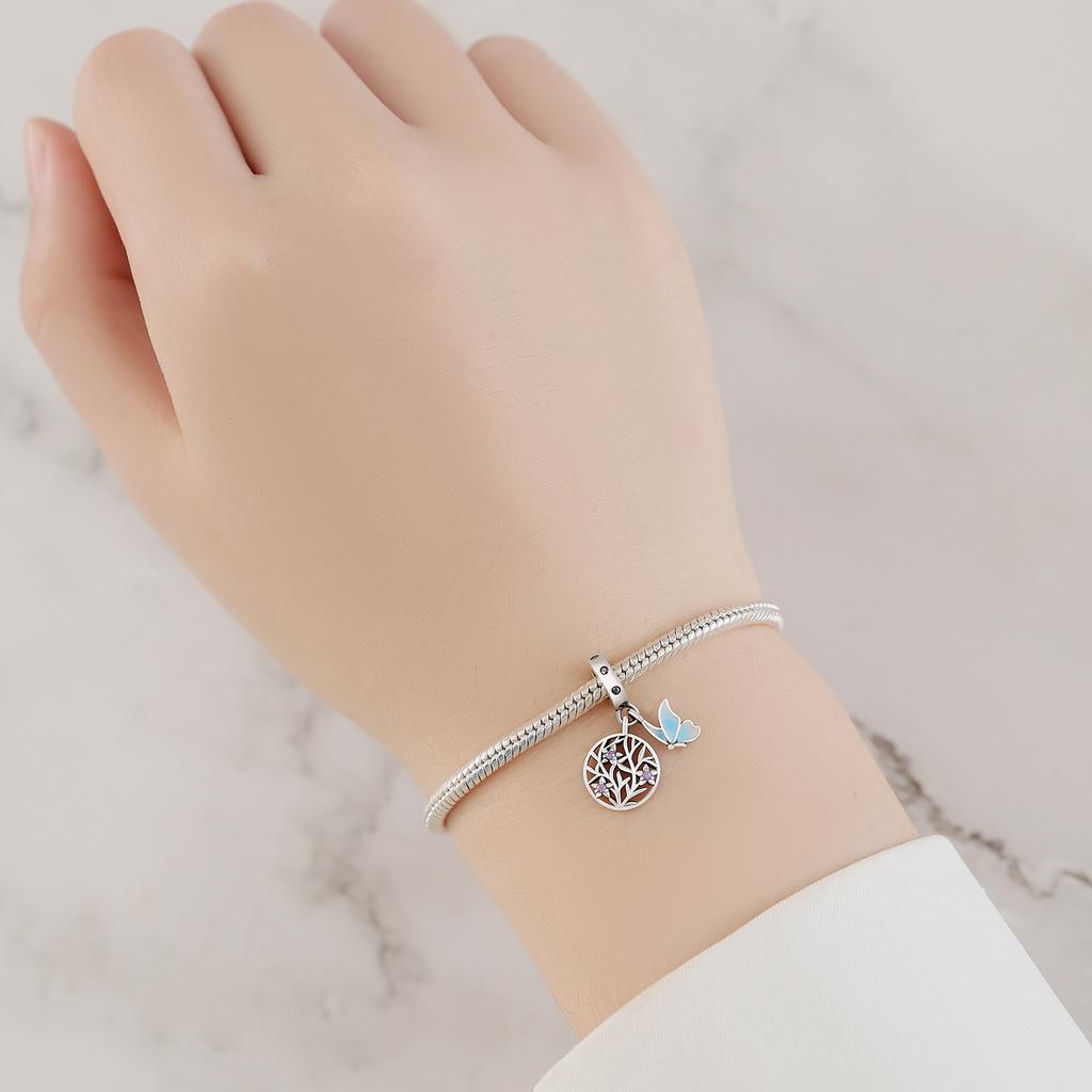 Beads Copper Charms Original Anemone Flower Pendant Beads Fit Bracelet Jewelry Diy Women Fine Gift Accessory
