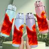1PC Burning Red Phoenix Bird Fantasy Print 750ml Color Plastic Sports Water Bottle Leakproof Flip Straw Lid Suitable for Sports Office Home Use