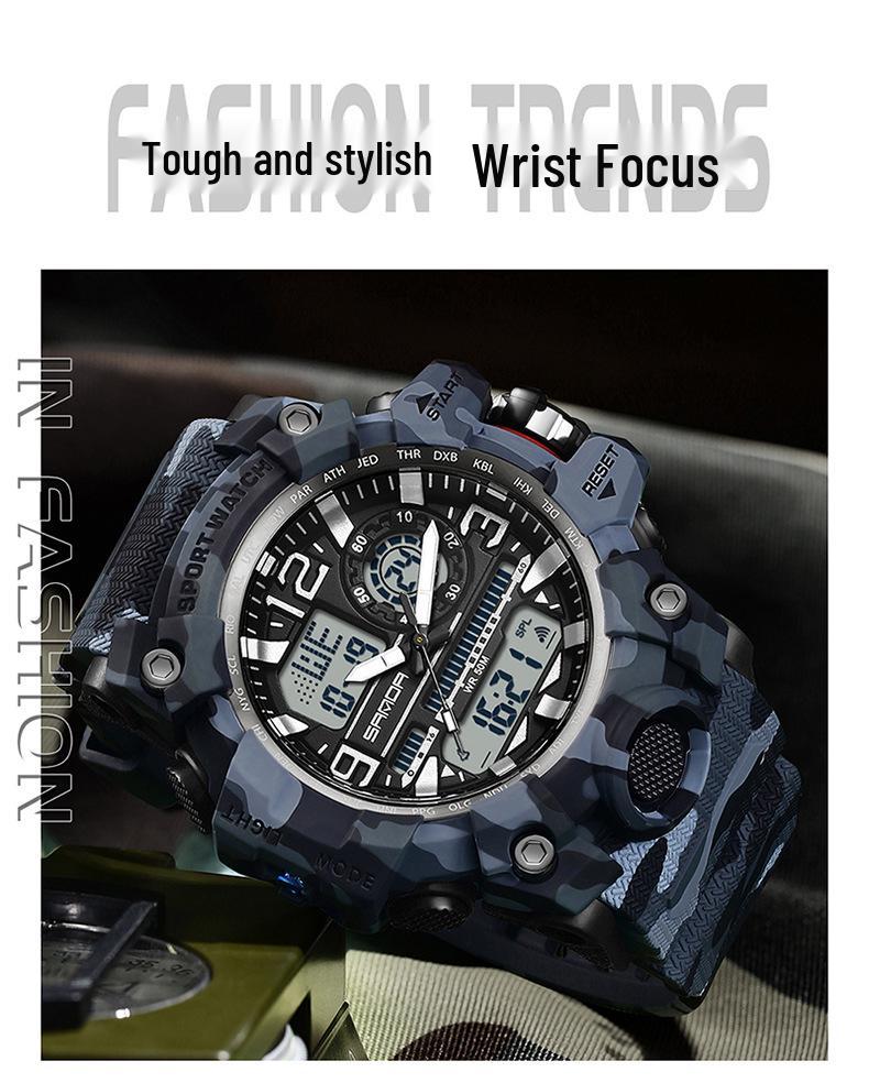 Sanda Multifunctional Camouflage Tactical Outdoor Sports Watch for Men