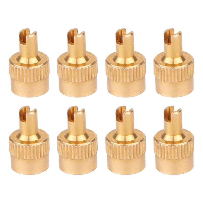 Pack Of 8 Premium Brass Tire Valves Caps Leakproof Design Universal for Car Motorcycle Tire Accessories Easy Installation
