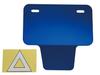 Cf Posh 204041 Small Corner License Plate Holder for 50-125cc with Triangle Sticker Blue