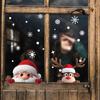 2 Stück Weihnachtsfensteraufkleber, Nikolaus & Rentier spähen - Abnehmbar, keine Rückstände, doppelseitige statisch haftende Aufkleber Aufkleber