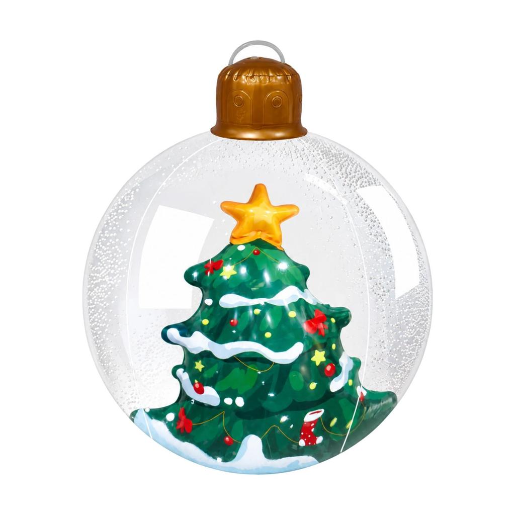 Transparent Inflatable Christmas Ornament Lightweight Spherical with Inner