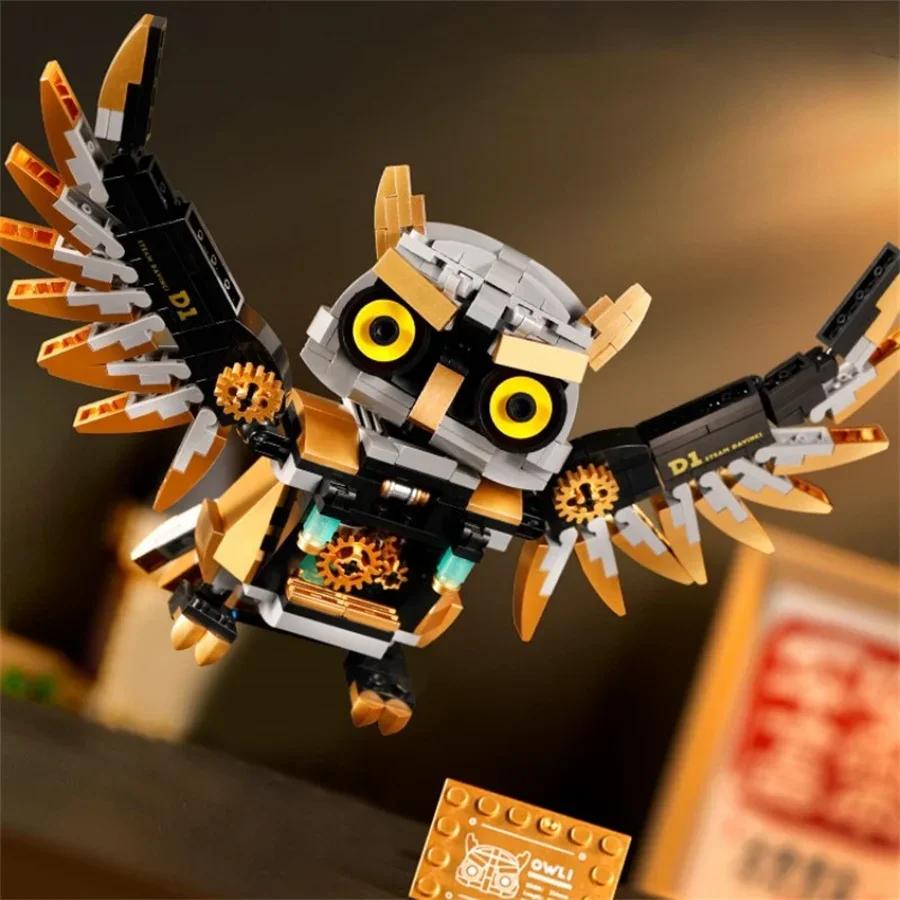 Non-Toxic Creative Owl Punk Building Toy Assembly Building Block Set Diy Mechanical Animal Building Block Model Christmas Birthday Gifts