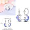 New 925 Silver Hoop Earrings For Woman Pendientes Zircon Heart Shape Star Eardrop Original Earring Fashion Jewelry