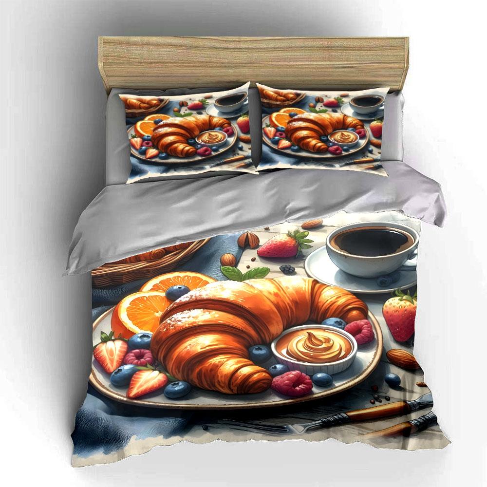 "Butter-dipped Breakfast Bliss" Bedding Sets Duvet Covers Pillowcases(1* Duvet Cover 2* Pillowcases Without Duvet Insert)