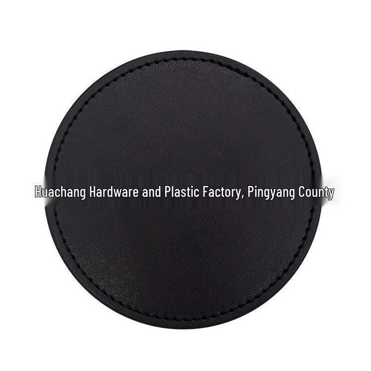 PU Heat-Resistant Non-Slip Round Leather Coaster Placemat - High Temperature Insulation Pad