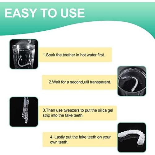 Two sets of simple dentures, artificial teeth, DIY temporary restoration dentures, easy to wear, instant dentures, adhesive for men and women, instant