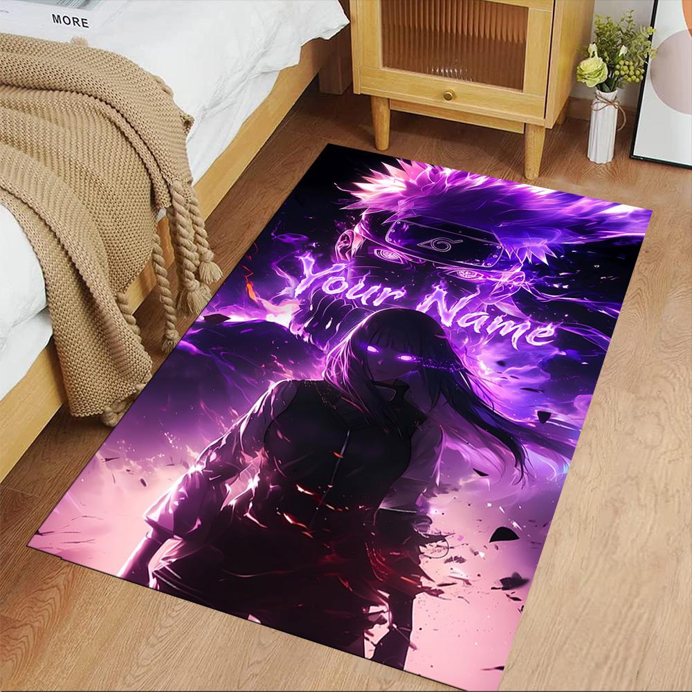 Naruto Character Customize Your Name Floor Rug Office Rug Design for Dining Room Bedrooms Playrooms Dormitory Anti-slip Rug Office Home Decor