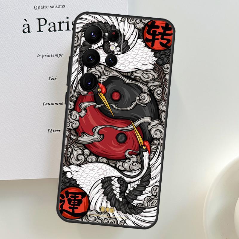 

Art Crane Waves Case For Samsung Galaxy S26 Ultra S25 S24 S23 S21 S22 Ultra S10 S20 Plus S25 FE Phone Cover Galaxy S20 FE