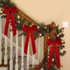 12 Pièces Nœud Papillon Ruban Rouge Pour Arbre de Noël Fêtes Décorations de Noël Ornements Festifs DIY Fournitures de Fête à Domicile Cadeaux