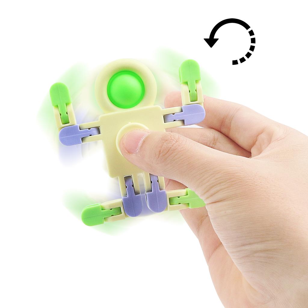 Giroscop cu lanț de astronauți, giroscop cu deformare mecanică, decompresie, jucărie versatilă cu giroscop cu vârful degetelor pentru astronauți