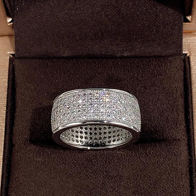 European And American Temperament, Five Row Diamond Ring, Personality, Simplicity, Fashion, Universal Jewelry For Men  Women