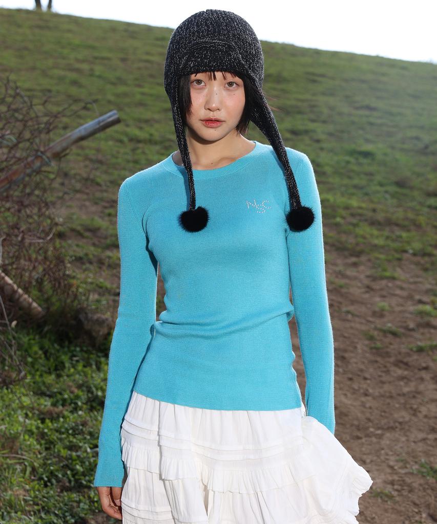 NAKED SURF CLUB Nsc Hotfix Logo Slim Knit (Turkish Blue)