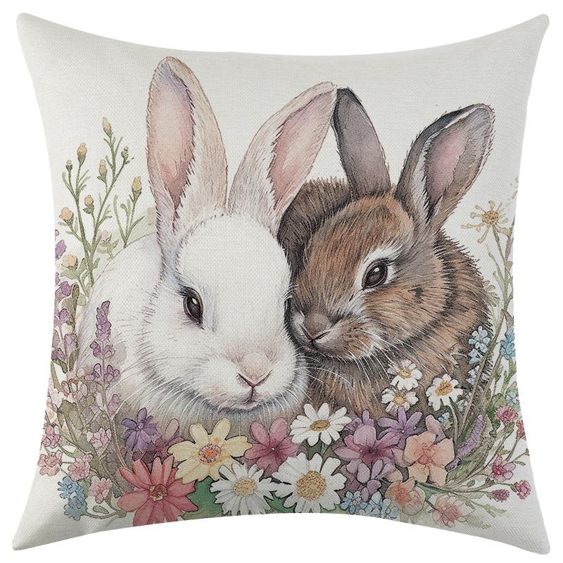 New Easter Series Linen Pillowcase Jit Car Sofa Lumbar Pillow Cushion