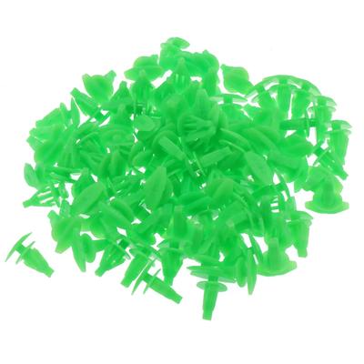 Clips, Remaches de Sujeción, Clips Retenedores de Puerta de Remache Automotriz, Plástico Compatible con Toyota, Tipo Empuje, 100 Piezas, Verde