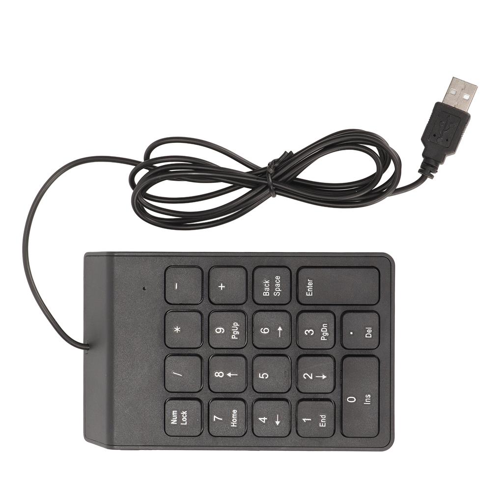 Wired Number Pad 18 Keys Ergonomic USB Plug and Play Quiet Typing Mini Numeric Keypad for PC Laptop Desktop 1 Piece