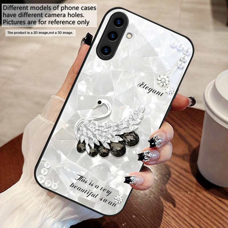 A Twinkling Little Pearl For Samsung S25 S25 Edge S25Ultra S8 9 S10 20 U Ltra S21 Pro 22 Plus S23 FE S24 Ultra Glass Phone Case