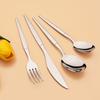 16Pcs Western Golden Cutlery Set Knife Fork Spoon Dinnerware Set Flatware Stainless Steel Silverware Party Kitchen Tableware