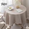 Table Pad Tablecloth Tassel Design Heat Resistant Breathable Washable Non Insulation Pilling Non-slip Cover for Dining Room