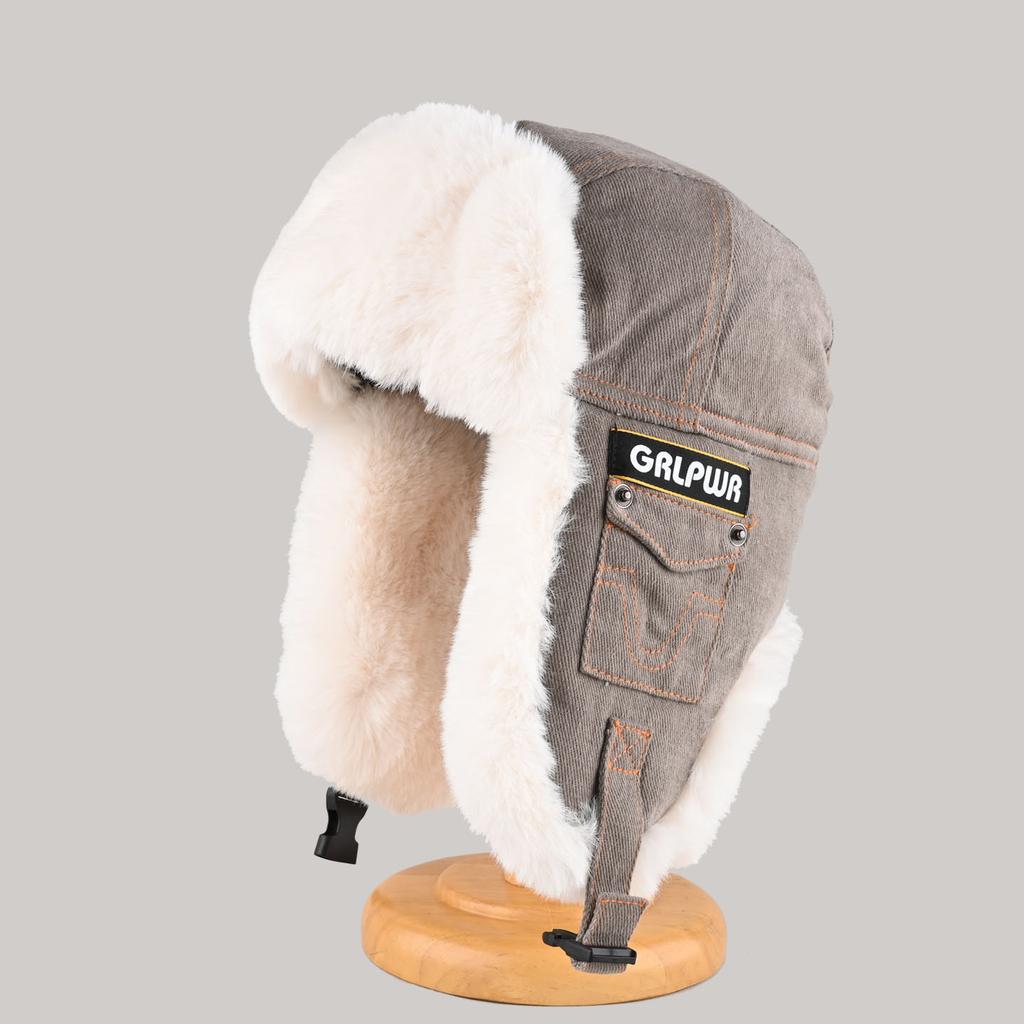 Winter Thick Cotton Hat Warm Ear  Hat Riding Electric Bike Cold-proof Skiing Flight Hat