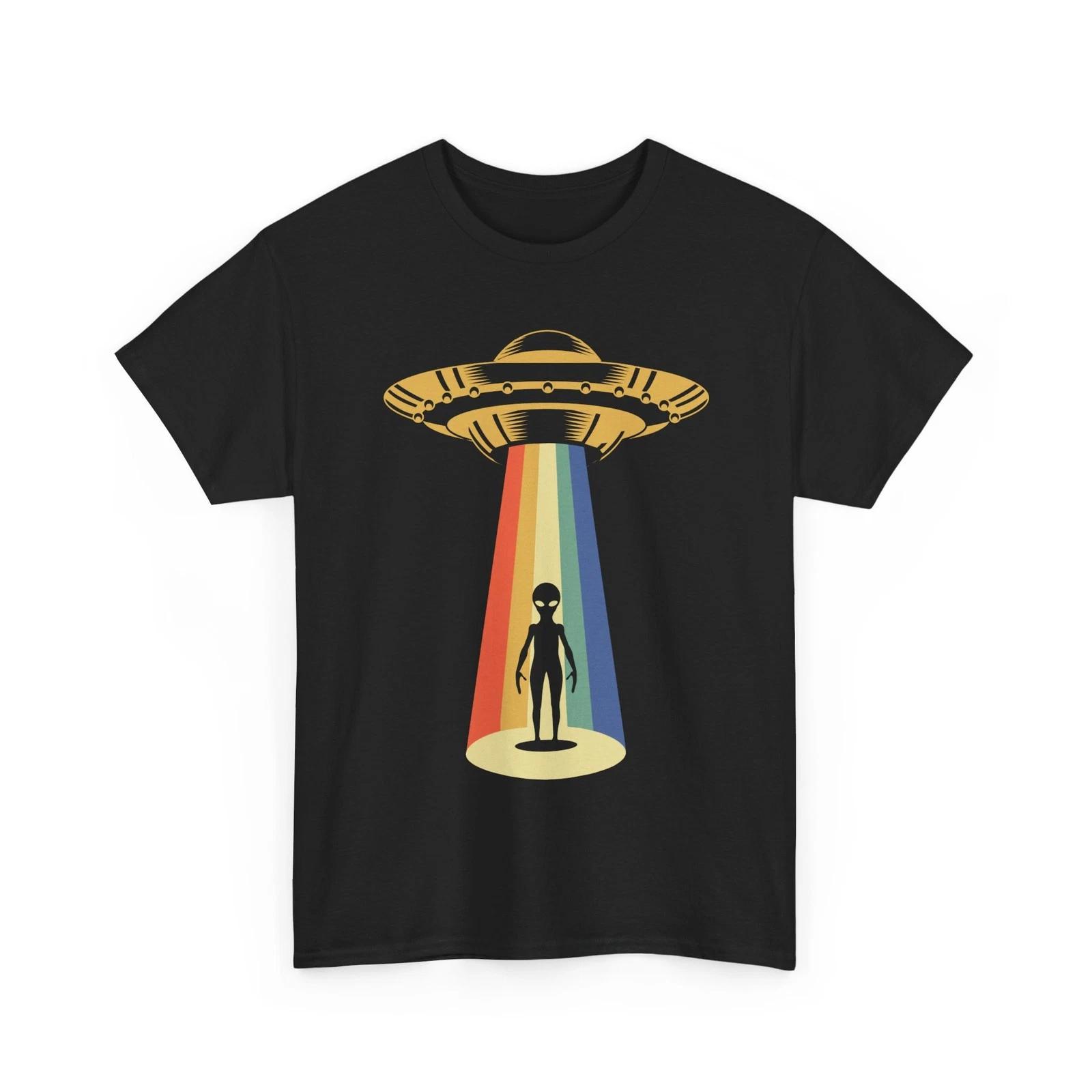 Alien UFO T shirt, Space Alien Lovers Flying Saucer Women Men T shirt 2XL