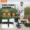 Folding Knee Scooter, Carbon Steel Steerable Knee Walker with Height-Adjustable Handlebar & Knee Pad, All-Terrain Solid Wheels, Dual Brakes, Leg