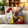 CCool Saitama One Punch Man Anime  Square DoubleSided printed Pillow Case Bedroom Bedside Pillow Sofa Cushion Cover