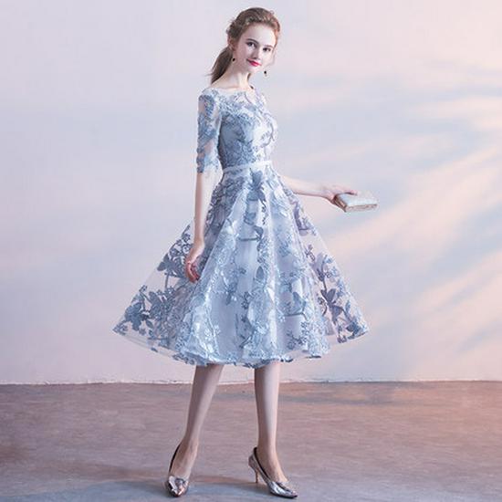 Grey Bridesmaid Dress 2026: Elegant Mid-Length Summer Gown for Women, Slimming and Ideal for Banquets