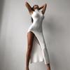European American Sleeveless Slim Fit Round Neck Midi Dress - Women's Fashion 2026