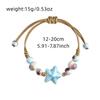 Minimalist Handmade Braided Rope Bracelets for Women Blue Starfish Ceramic Beads Bracelets Summer Beach Party Jewelry Gifts