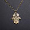 Vintage Hamsa Hand of Fatima Pendant Necklace Stainless Steel Turkish Evil Eye Necklaces Spirit Lucky Jewelry for Man