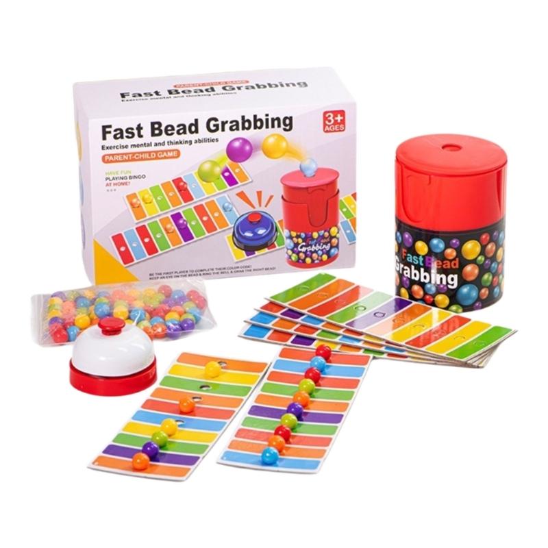 Interactive Children Fast Bead Grabbing Board Game Activity Toy For Color Learning And Family Bonding Activity Engaging