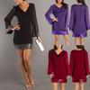 Elegant Women Sexy V-neck Long Sleeve Summer Slim Bodycon Cocktail Mini Dress For Parties