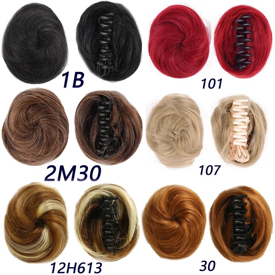 LUPU Synthetic Hair Bun Claw On Chignon Scrunchy Hairpieces PonyTail Chignon For Women Hair Extensions High Temperture Fiber