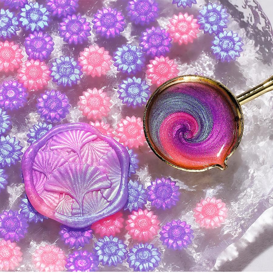 100 Stück/Beutel Aurora Sonnenblume Gemischte Farbe Siegelwachsperlen, für Hochzeitseinladungen, Briefumschläge, Wein-Geschenkverpackungen