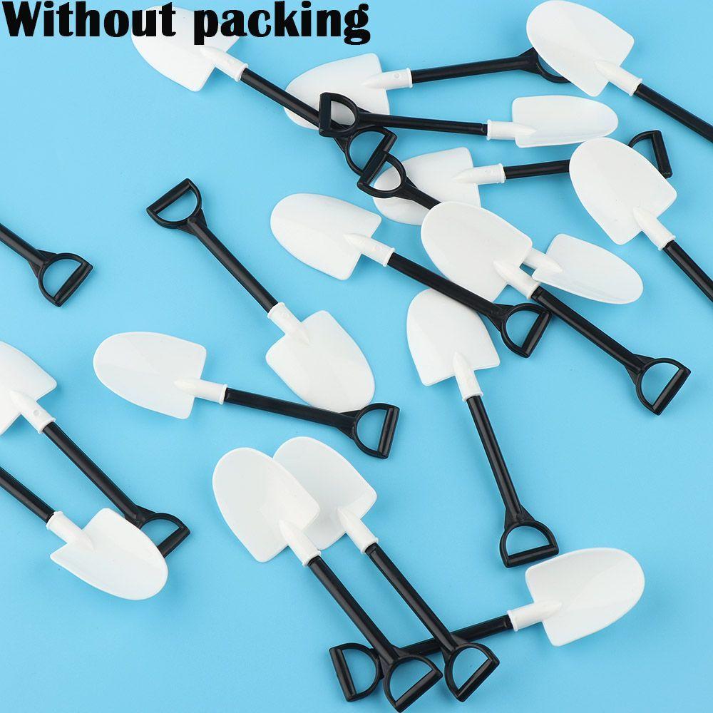 100 Pcs/lot Cute Plastic Party Cutlery Shovel Shape Dessert Stick Ice Cream Spoon Cake Scoop