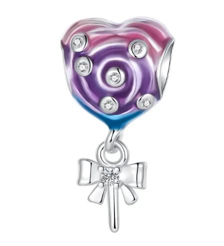 Sparkling Purple Charm Bead Components Copper Metal Jellyfish Birthday Pendant Bead Component Bead Component Compatible Authentic Original Bracelet