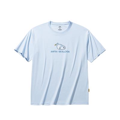 Anta X Seal Look Collaborazione Serie Life Semplice Versatile Traspirante Ampia Stampa Lettera Animale Girocollo Manica Corta T-Shirt 172528130-2