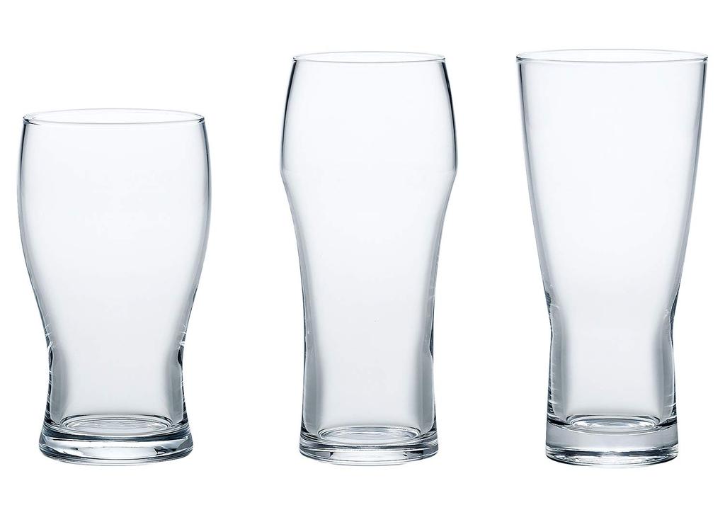 Toyo Sasaki Glass Beer Glass Set (Dry, Premium, and Dark Beer), Made in Japan, Dishwasher Safe, G071-T239, 3-Piece Set