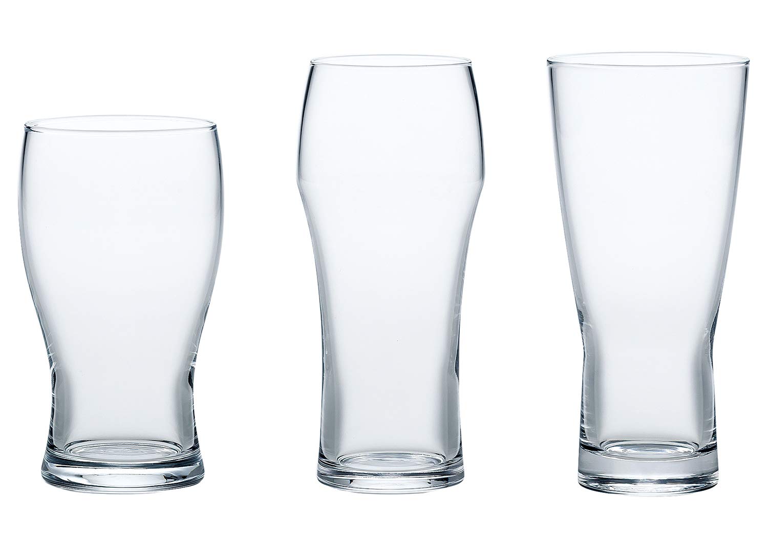 

Toyo Sasaki Glass Beer Glass Set (Dry, Premium, and Dark Beer), Made in Japan, Dishwasher Safe, G071-T239, 3-Piece Set