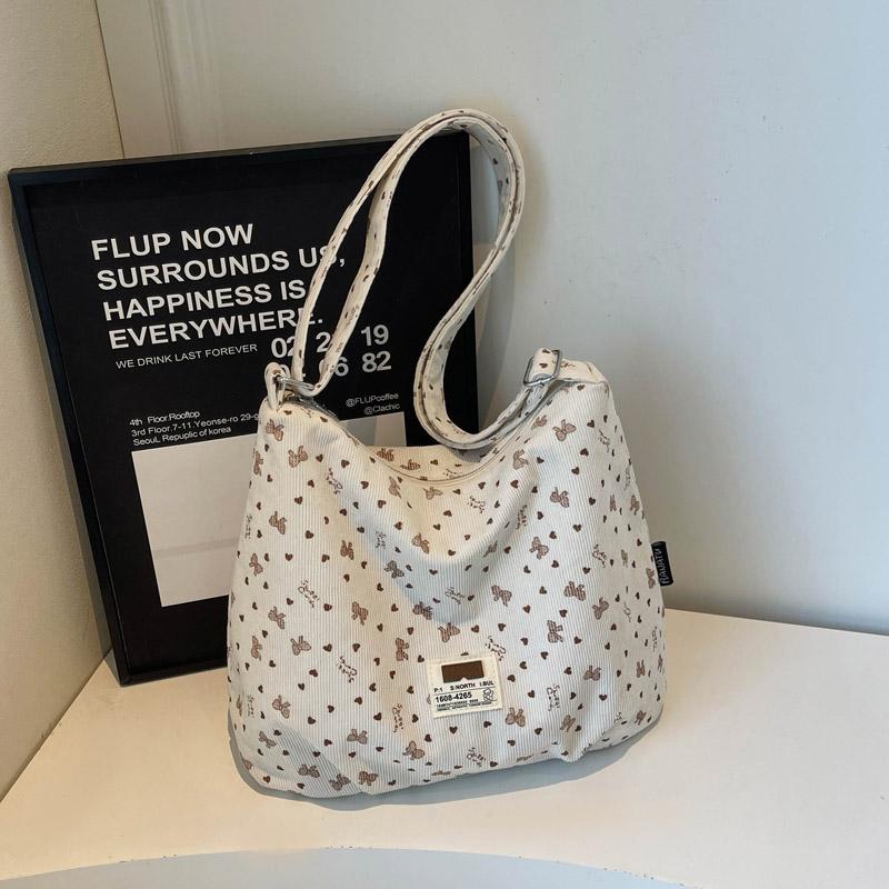 Autumn Winter 2026Korean Lazy Style Corduroy Shoulder Bag Large Capacity Crossbody Bag for Women Texture Versatile Storage Bags