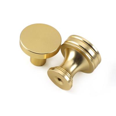 Simple Knurled Cabinet Drawer Knob Gold Round Cupboard Knob Single Hole Design Modern Drawer Door Handle for Home